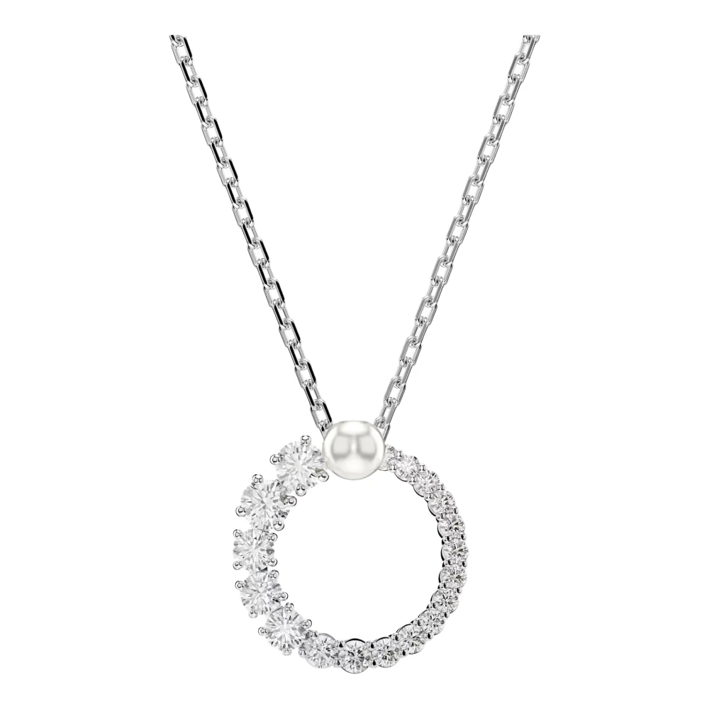 Swarovski Women's Gray Necklace Matrix Pendant Crystal Pearl White 5688751 - Necklaces - One Size - Accessories