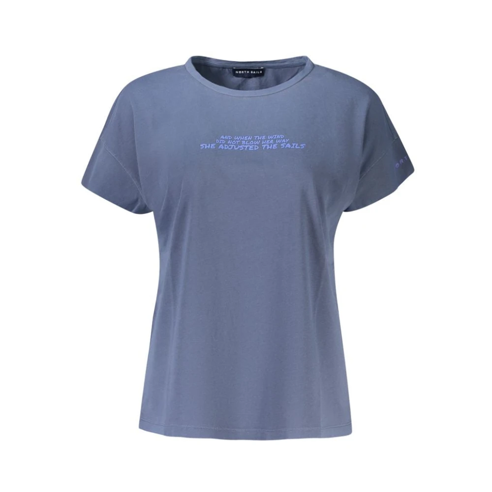 North Sails , T-Shirts, Female, Blue, S, Blue Embossed Logo T-Shirt
