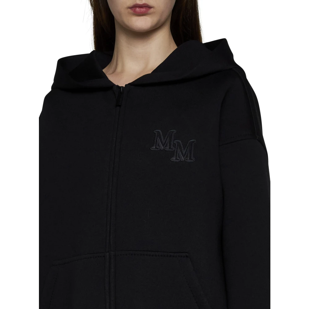 Max Mara Zwarte Oversized Hoodie Trui Black Dames