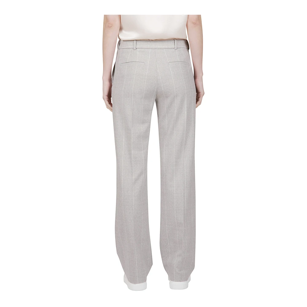 Eleventy Flanellen Rechte Broek Gray Dames