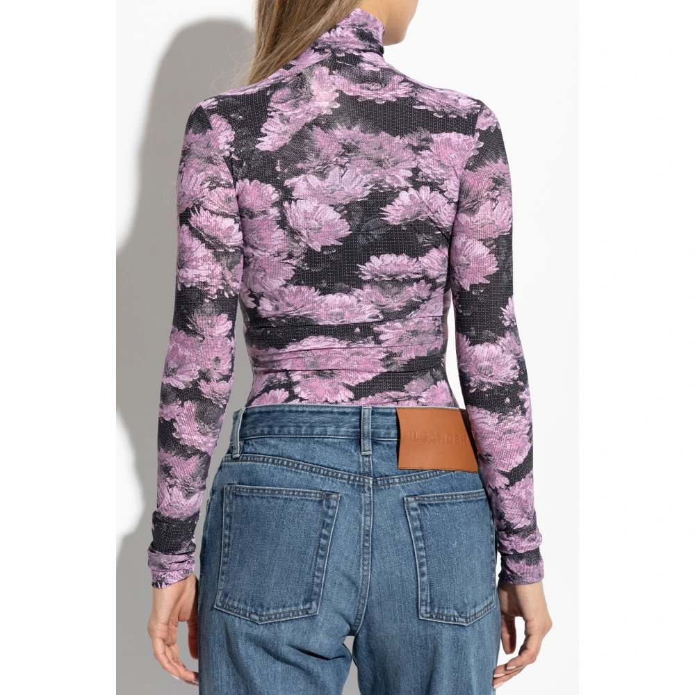 TORY BURCH Top met opstaande kraag Purple Dames
