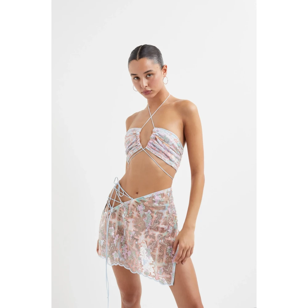For Love & Lemons Minifalda Monique Blue Dames