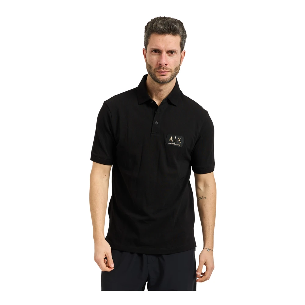 Armani Exchange Homme Noir Tops, Taille: M Polo En Coton
