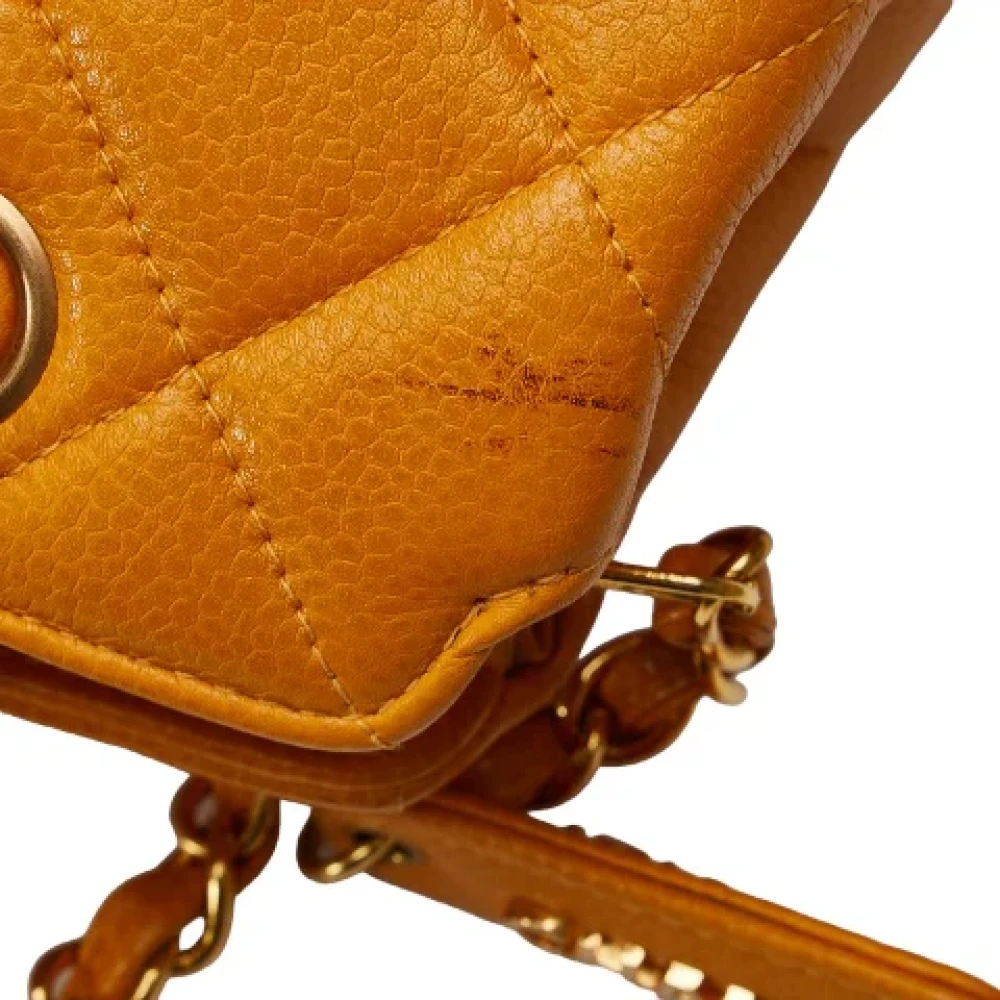 Chanel Vintage Pre-owned Leather chanel-bags Orange Dames