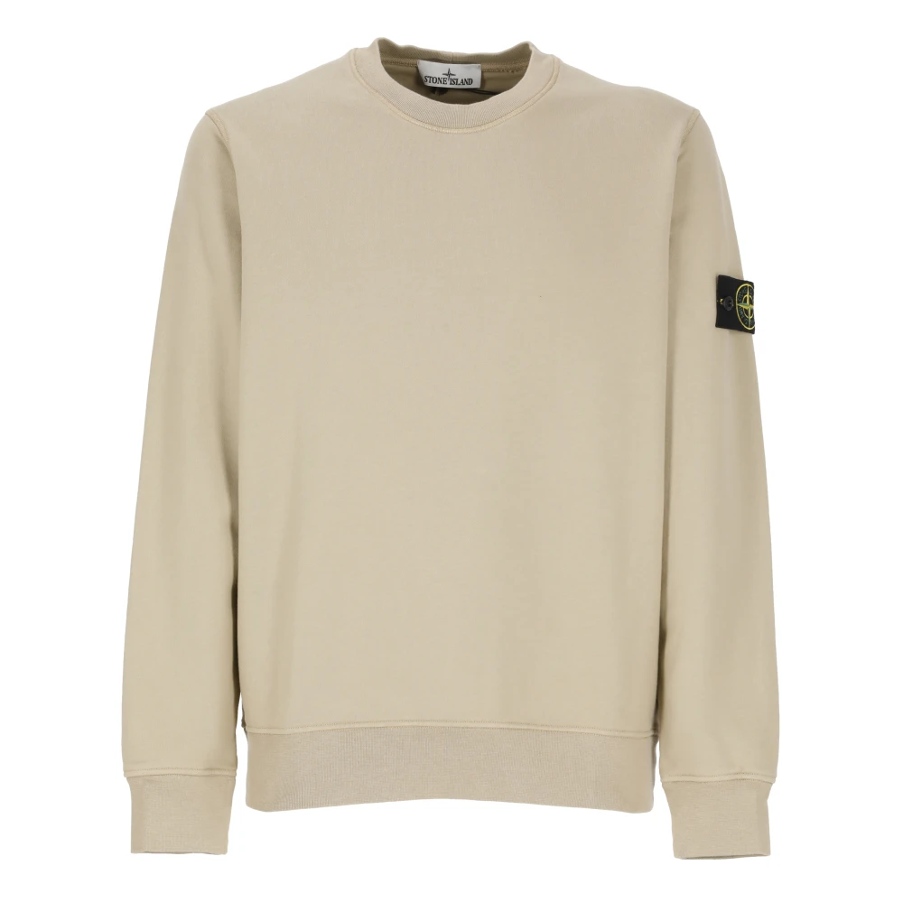 Stone Island Beige Katoenen Sweatshirt met Logopatch Beige Heren