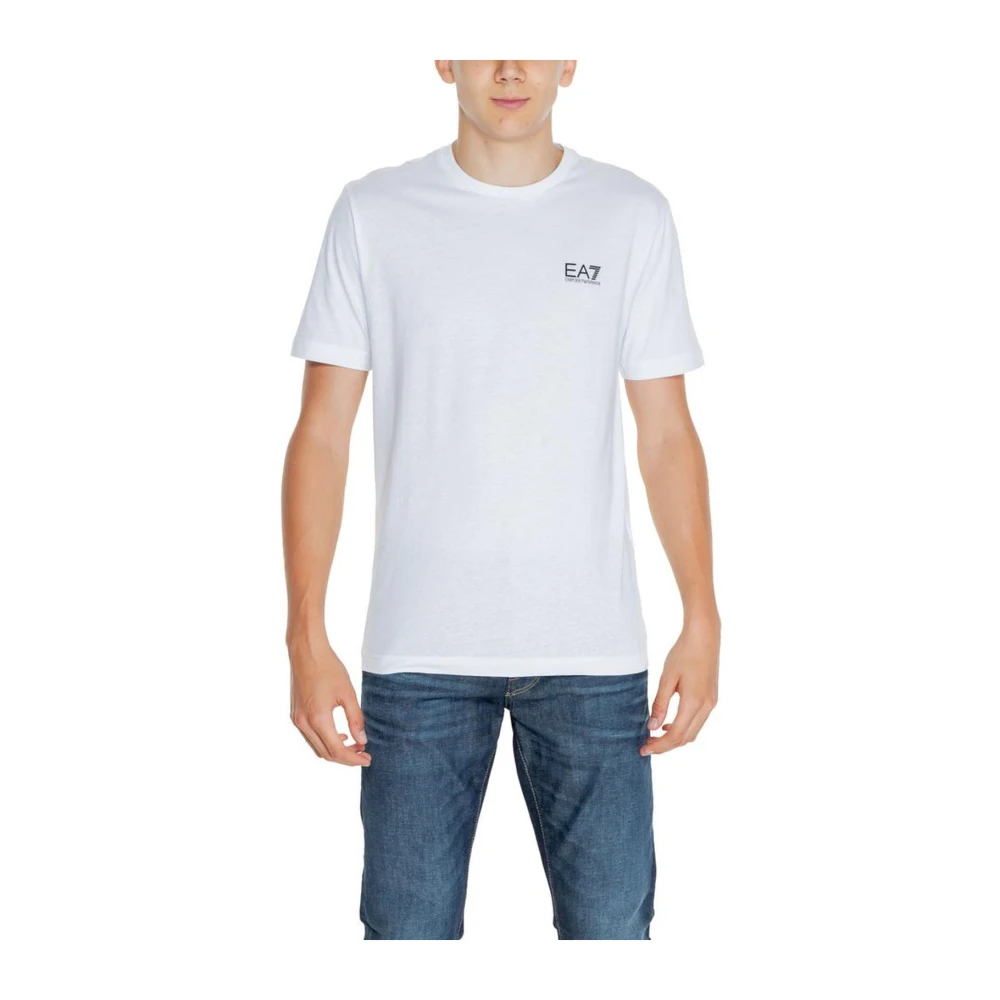 Emporio Armani Ea7 Men's White T-Shirts, S, Cotton T-Shirt
