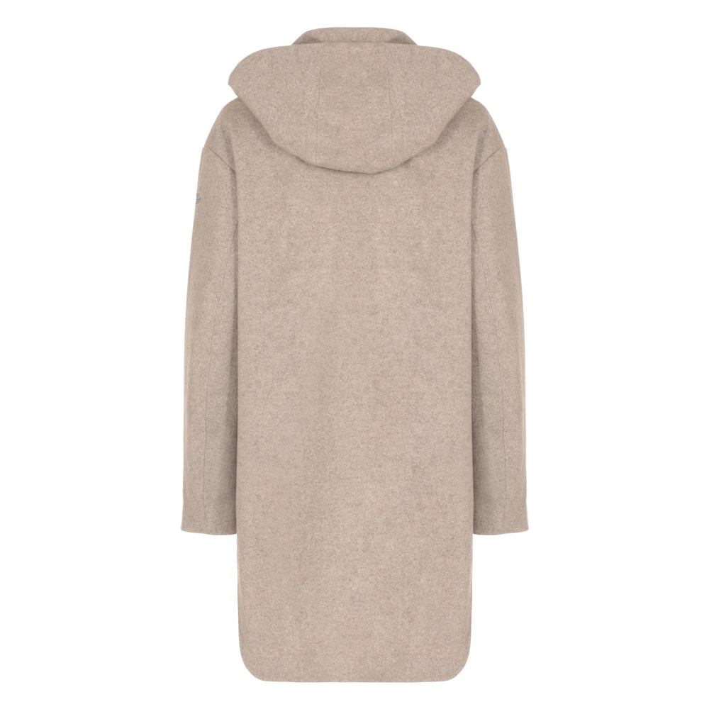 RRD Taupe Wol Kasjmier Parka Hoodie Jas Beige Dames