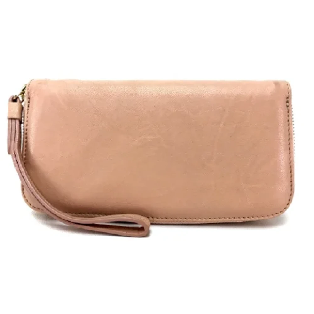 Jimmy Choo Pre-owned Leather wallets Beige Dames