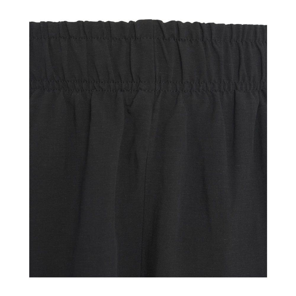 8pm Zwarte linnen blend hoge taille bermuda's Black Dames
