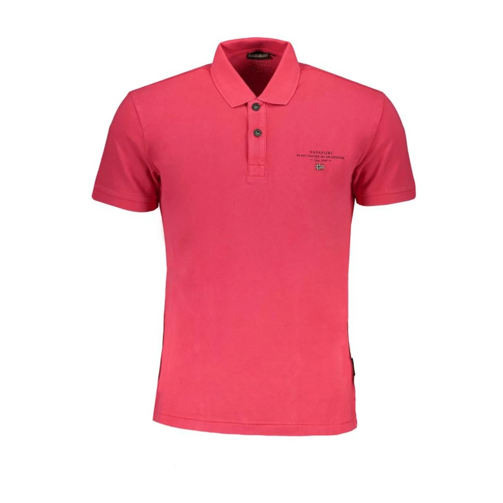 Napapijri Stijlvol Logo Polo Shirt Katoen Borduurwerk Pink Heren