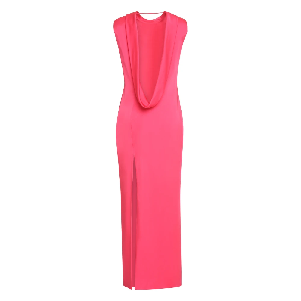 Versace Gedrapeerde Sheath Jurk met Achtersplit Pink Dames