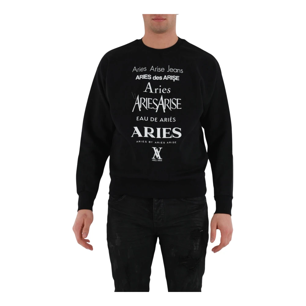 Aries Katoenen sweatshirt met voorprint Black Heren