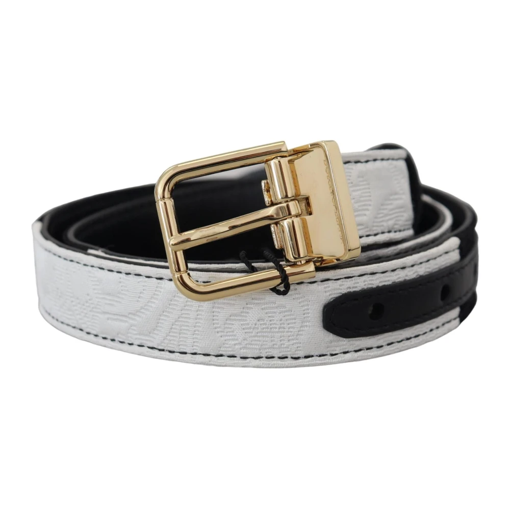 Dolce & Gabbana Bloemen Leren Schouderband Gouden Details White Dames