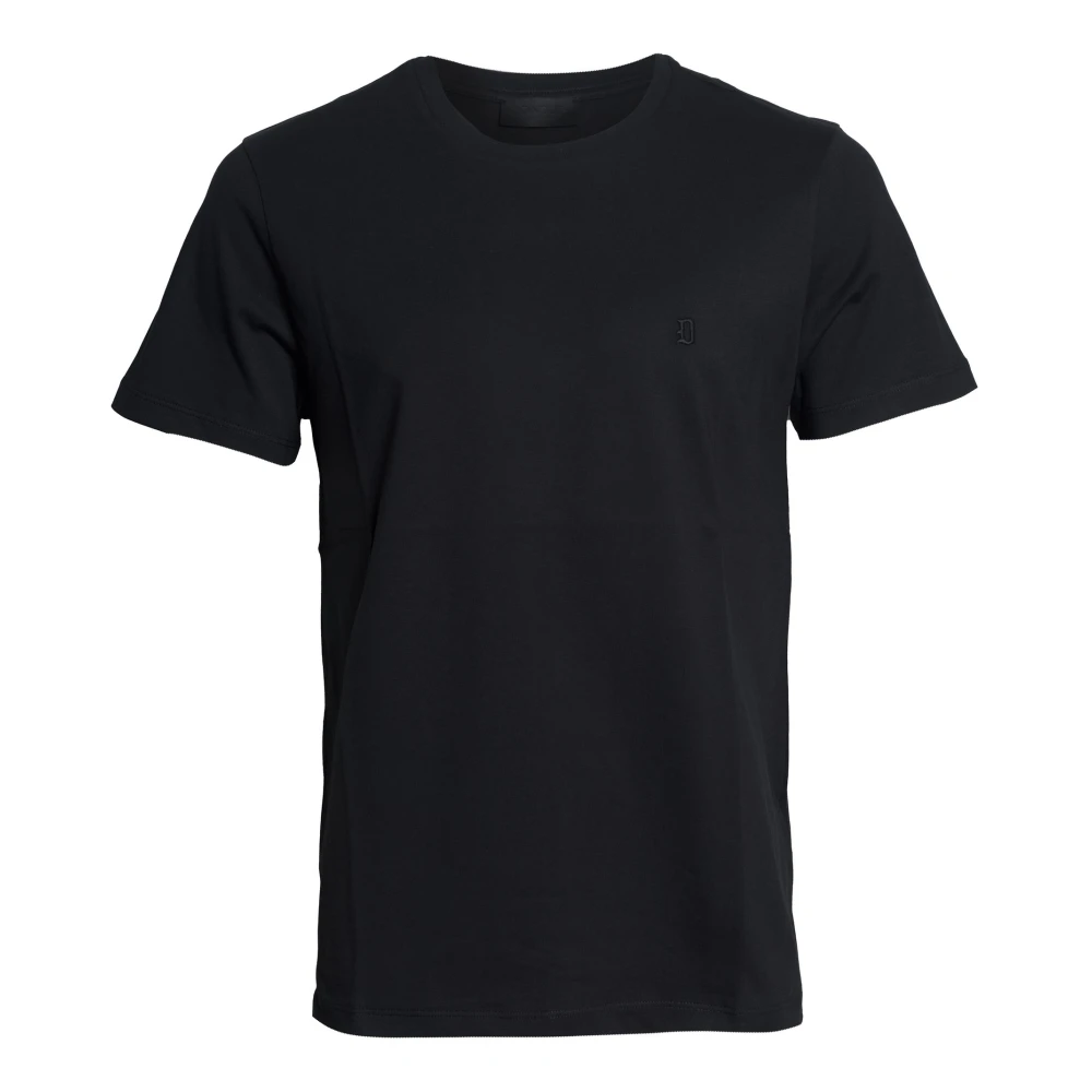 Dondup Herr Svart Toppar S, Bomull, T-Shirt Med Rund Hals