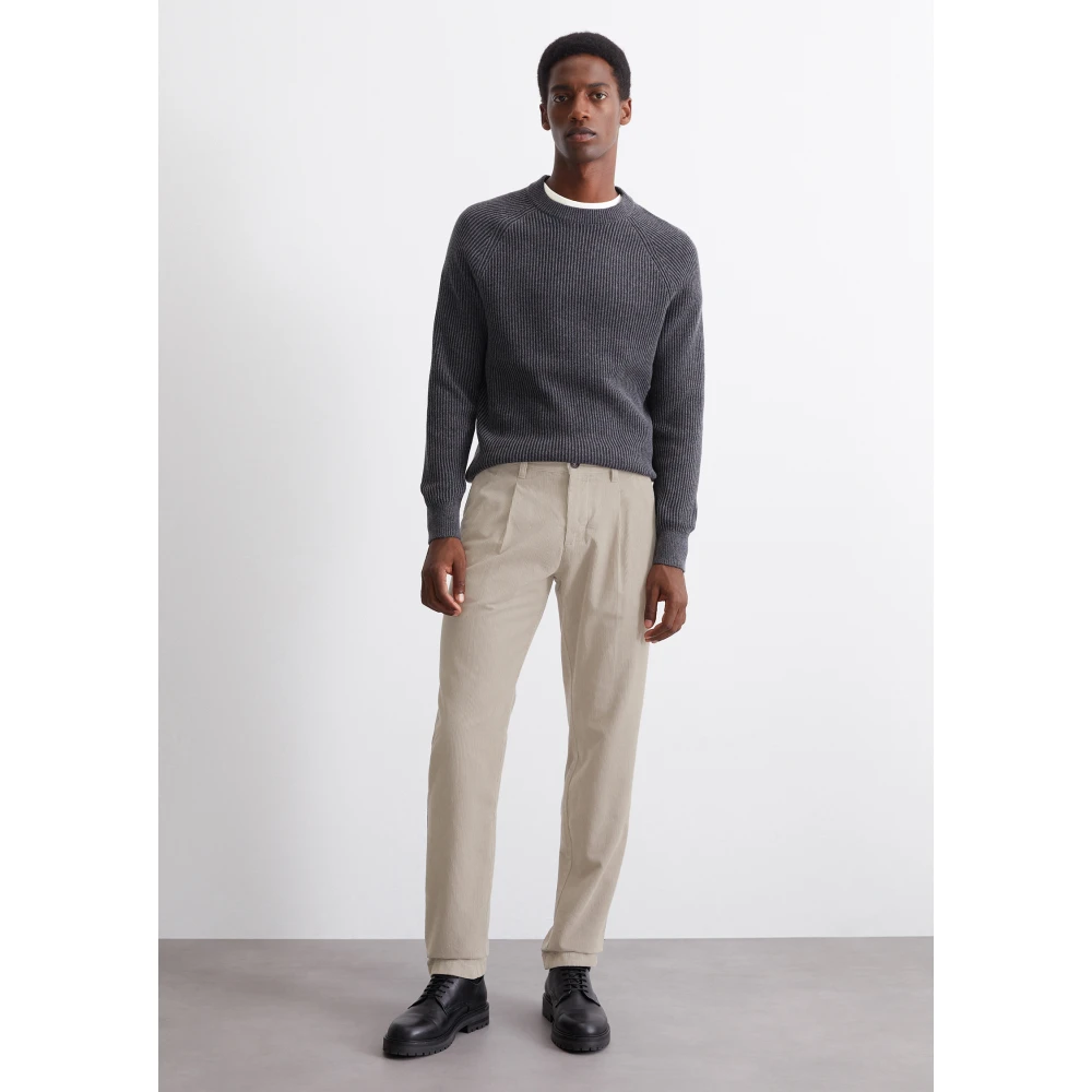 Marc O'Polo Corduroy broek model Osby plooien toelopend Gray Heren