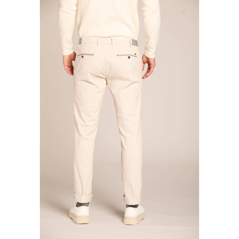 Mason's Stretch Gabardine Chino Jogger Broek Beige Heren