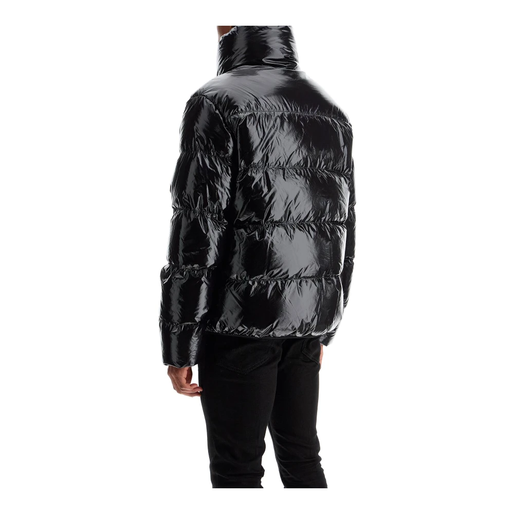 Dsquared2 Stijlvolle Gewatteerde Nylon Jas met Hoge Kraag Black Heren