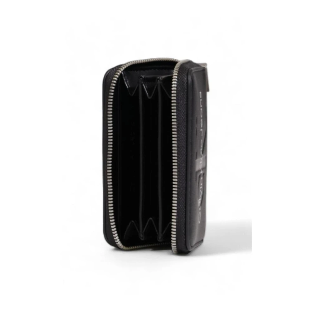 Calvin Klein Jeans Kleine Polyurethaan Portemonnee Lente Zomer Collectie Black Dames