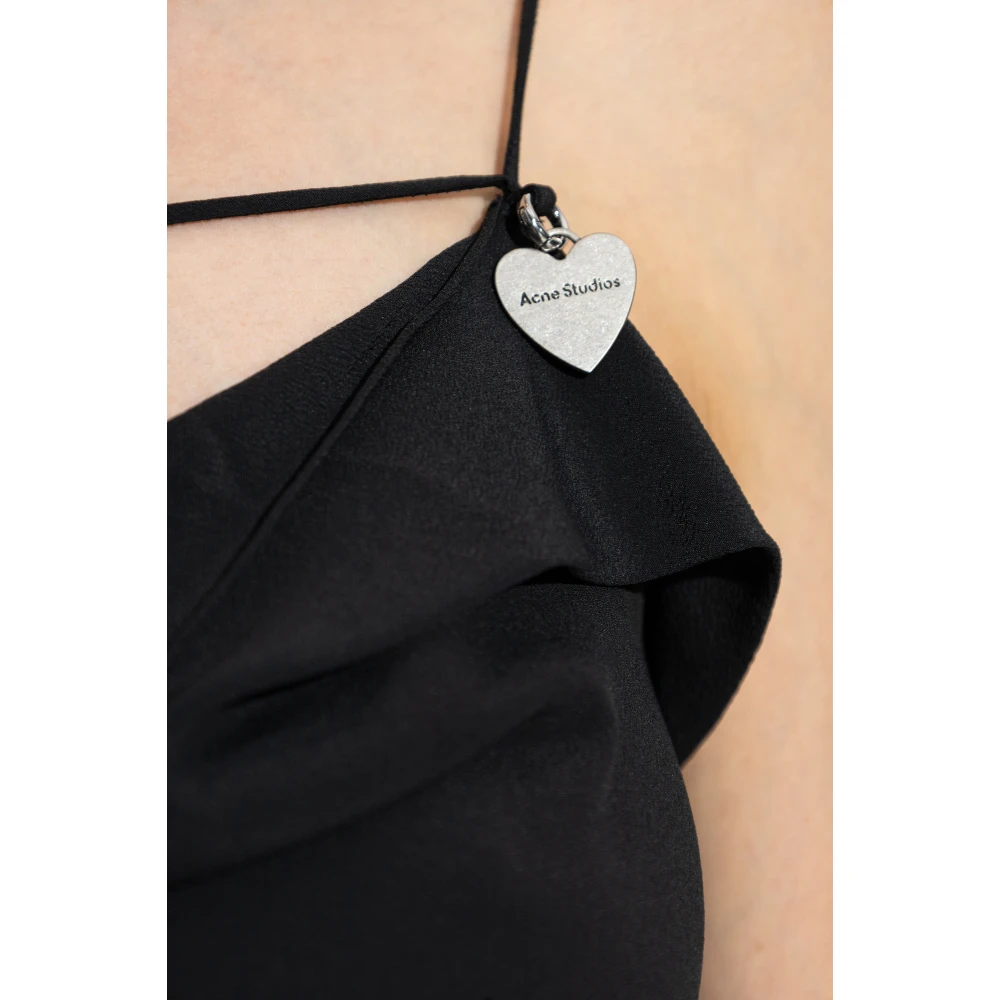 Acne Studios Jurk met zijdeafwerking Black Dames