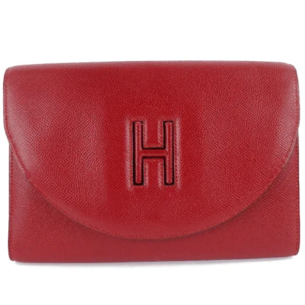 Hermès Vintage Pre-owned Leather clutches Red Dames