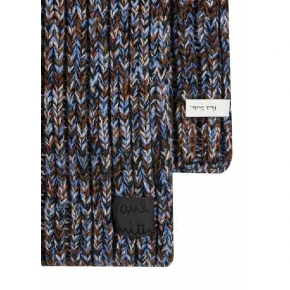 Paul Smith Chunky Blauw Choco Geribbeld Sjaal Blue Unisex