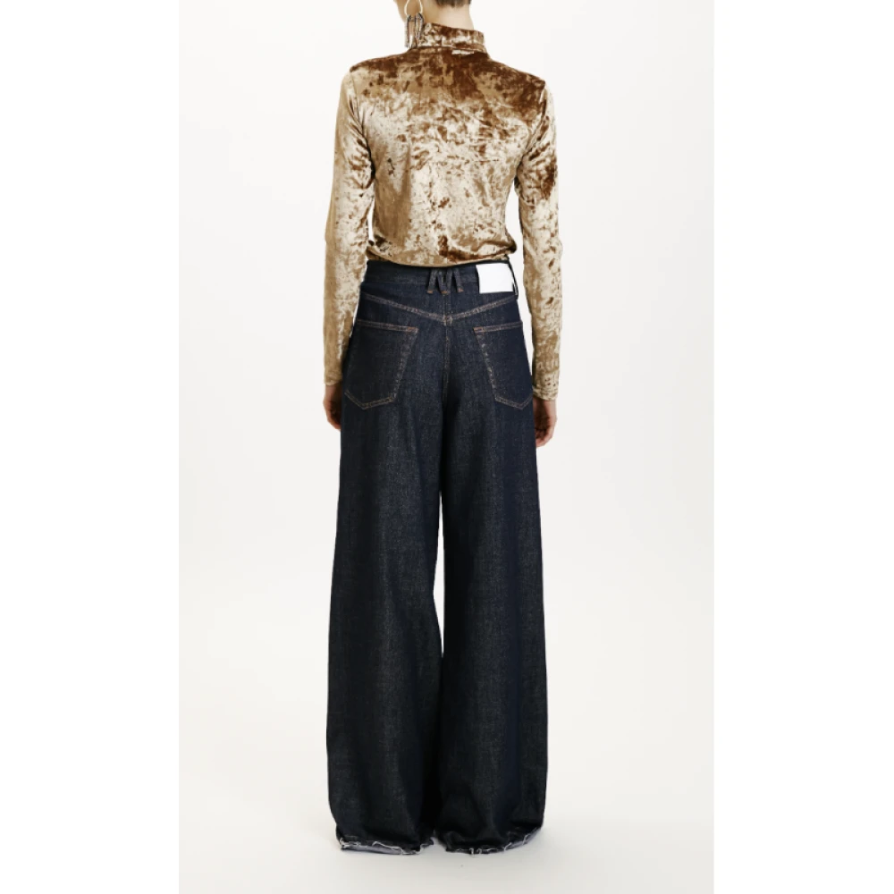 Momoni Denim Aoki Broek met Gouden Laminering Gray Dames
