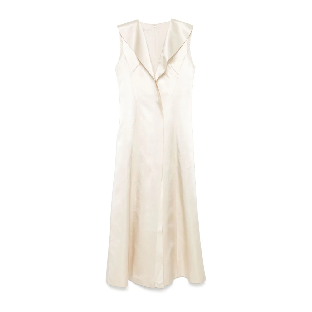 Philosophy di Lorenzo Serafini Elegant Ivory V-Neck Sleeveless Dress Beige Dames