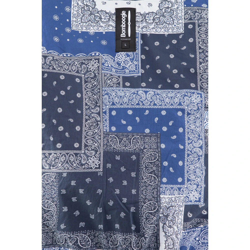 BomBoogie Blauwe Eco Leren Bomberjack Blue Heren