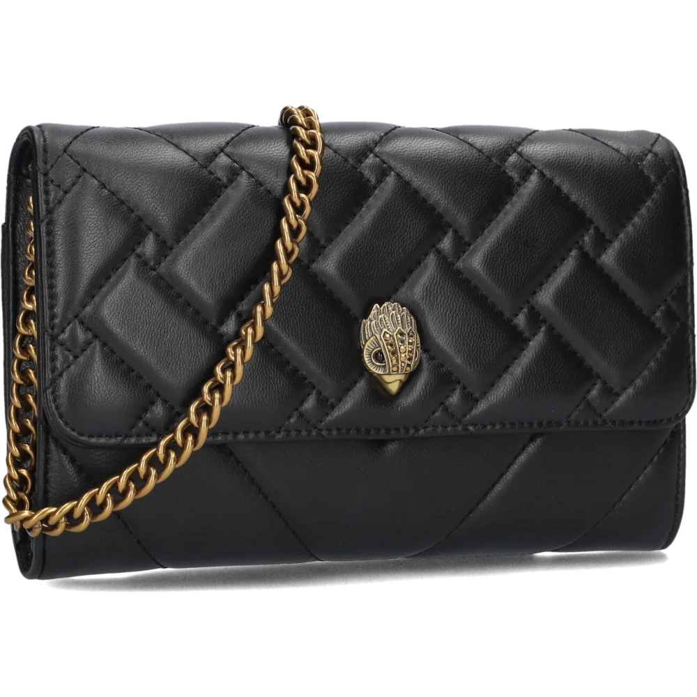 Kurt Geiger Zwarte Gewatteerde Ketting Portemonnee Schoudertas Black Dames