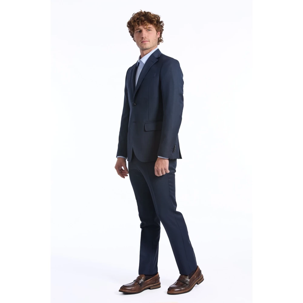 Baldinini Luxe Wollen Pak met Zichtbaar Logo Blue Heren