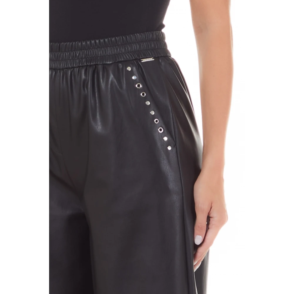 Liu Jo Leather Trousers Black Dames