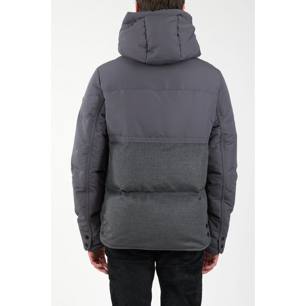 Duno Technische stof en wollen jas Gray Heren