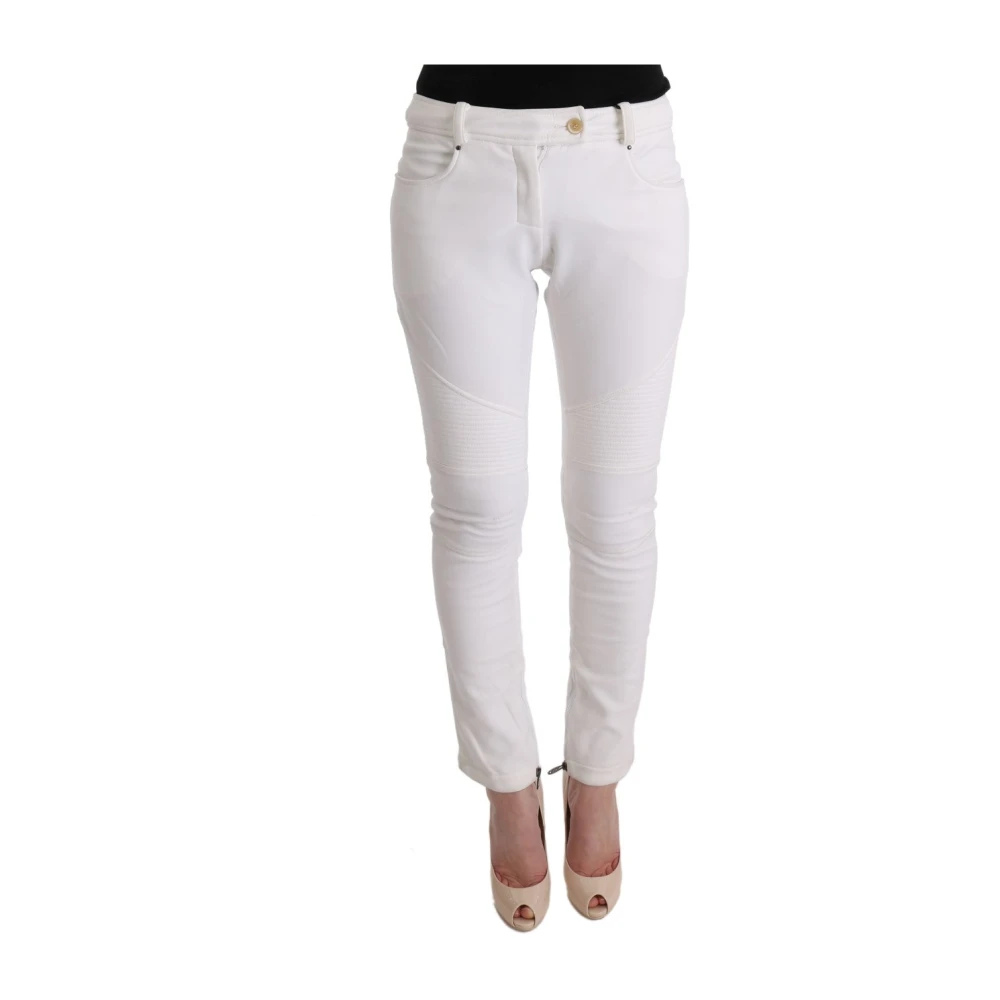 Ermanno Scervino Witte Slim Fit Katoenen Broek White Dames