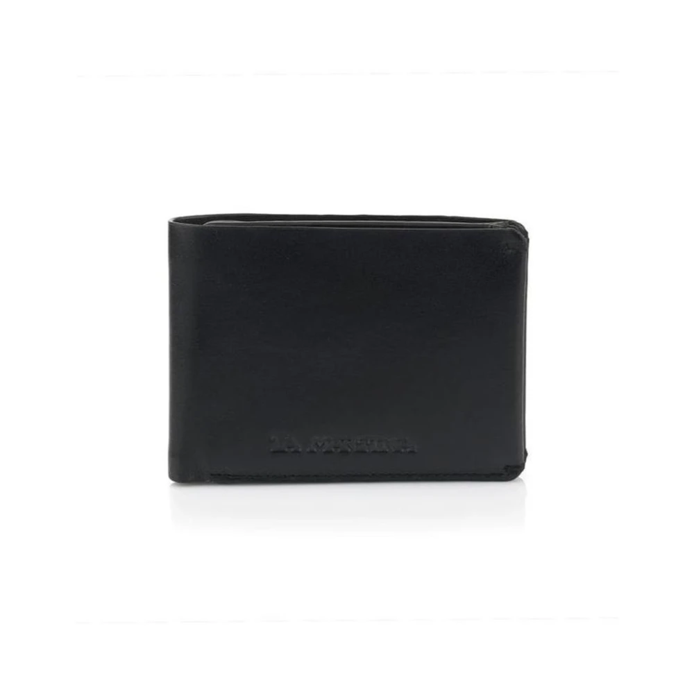 La Martina Men's Black Cowhide Leather Wallet With Multiple Card Slots