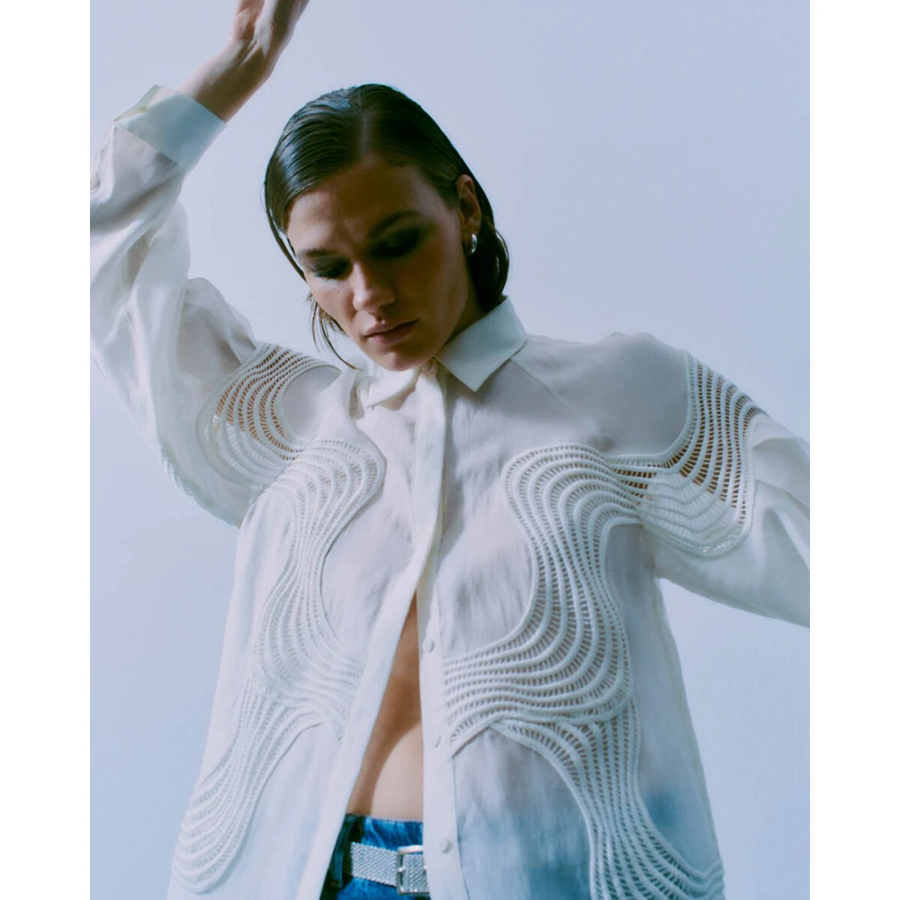 Copenhagen Muse Blouse Lange Mouw Shirt Beige Dames