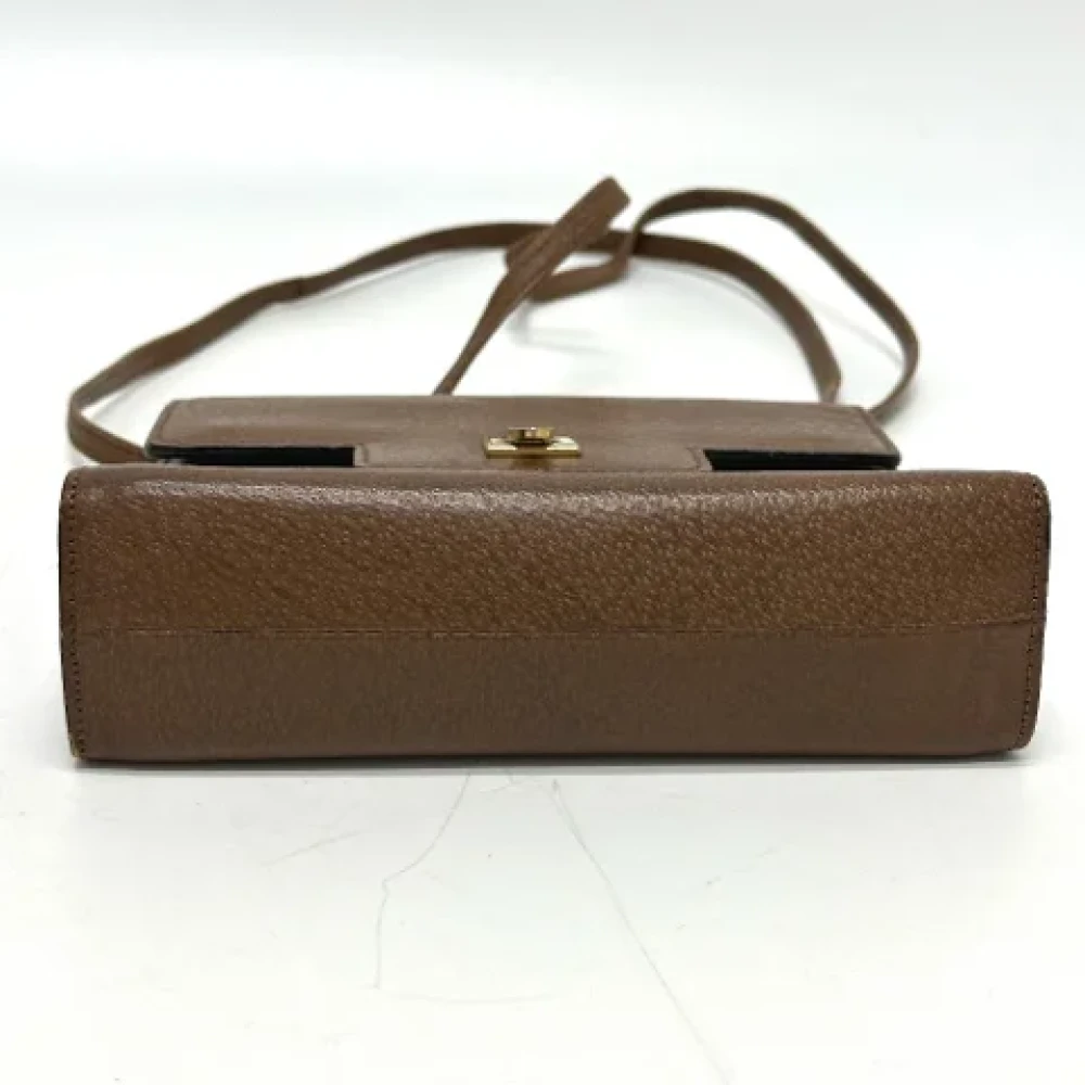 Valentino Vintage Pre-owned Leather shoulder-bags Brown Dames