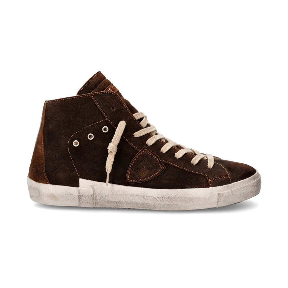 Philippe Model Mannelijk Bruin High-Top Suède Sneakers