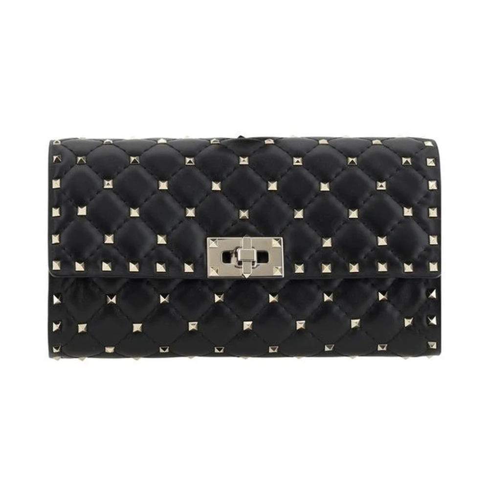 Valentino Garavani Studded Leren Schoudertas Black Dames