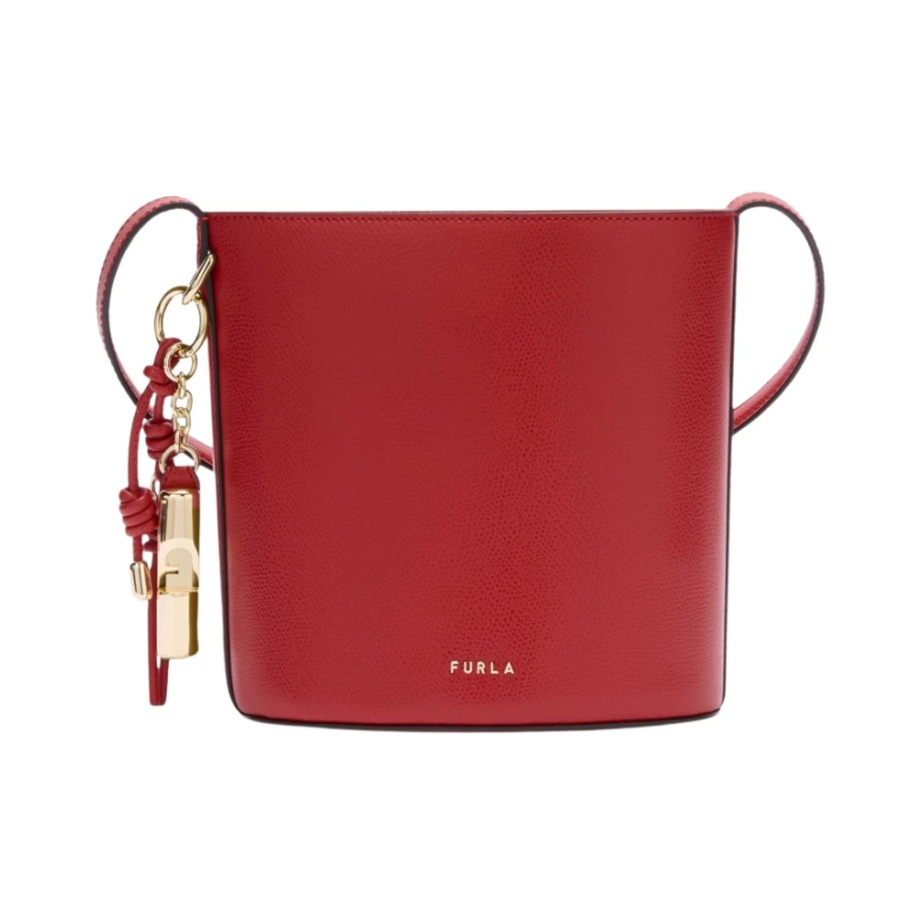 Furla Donna Rosso Roxie Mini Borsa A Secchiello In Pelle
