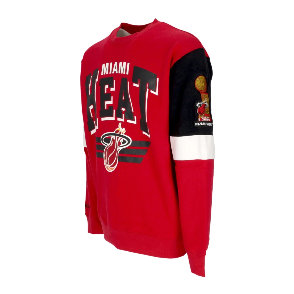 Mitchell & Ness Miami Heat NBA Crewneck Sweatshirt Red Heren