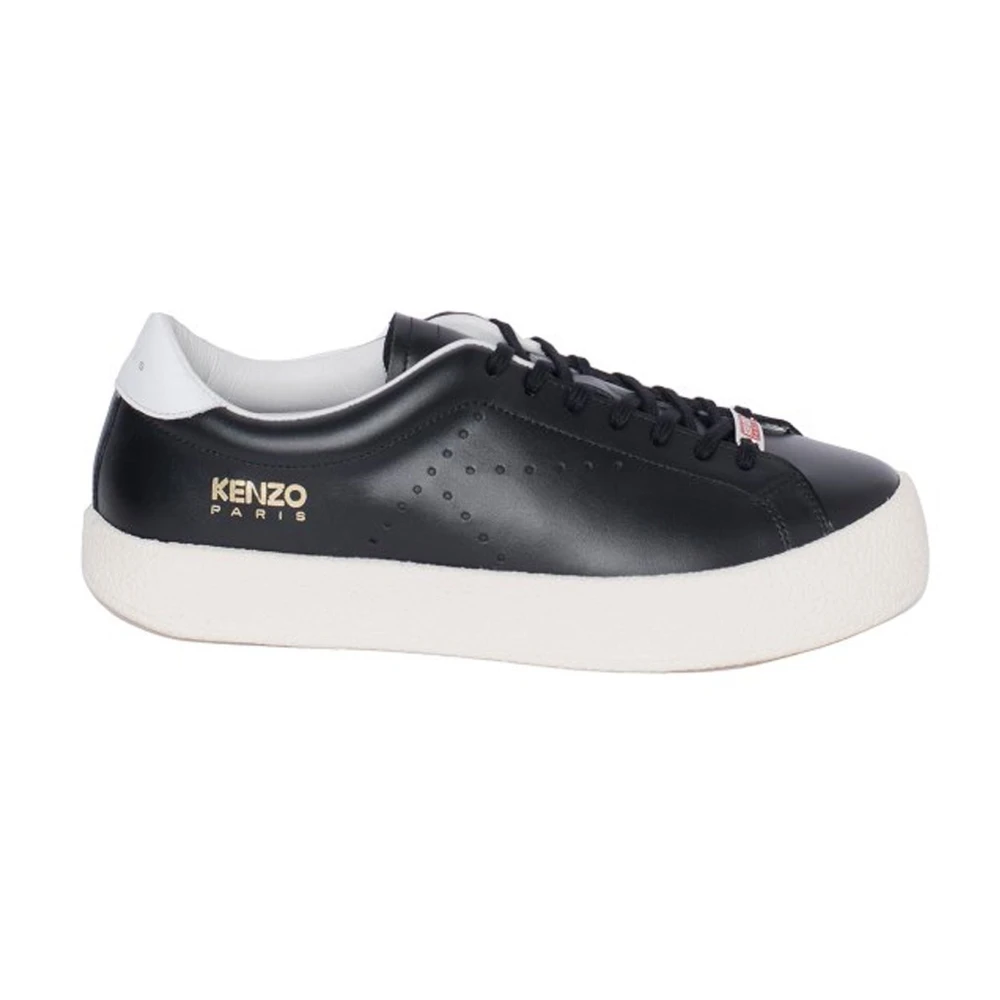 Kenzo Leren Sneakers met Geperforeerd Detail Black Heren