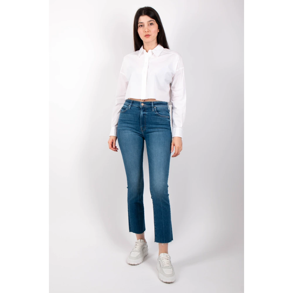 Mother Rascal Ankle Fray Jeans Blue Dames