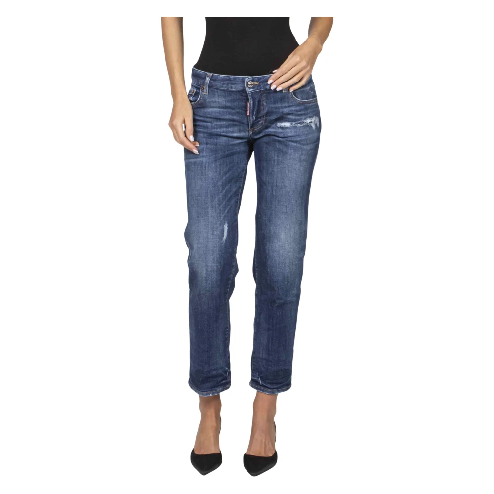 Dsquared2 Blue Cropped Jeans, Female, S, Pantalone 5 Tasche