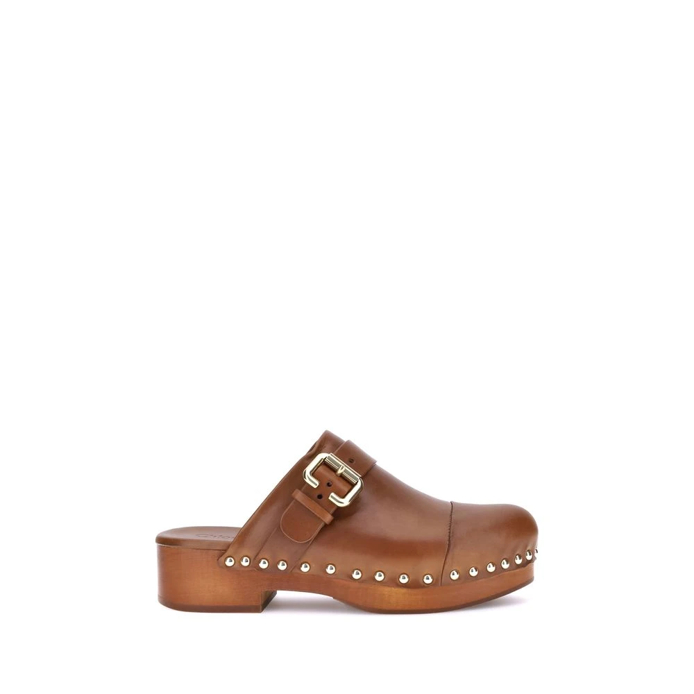 Chloé Women's Brown Clogs, 5 Uk, Jeannette Mules With Wooden Platform