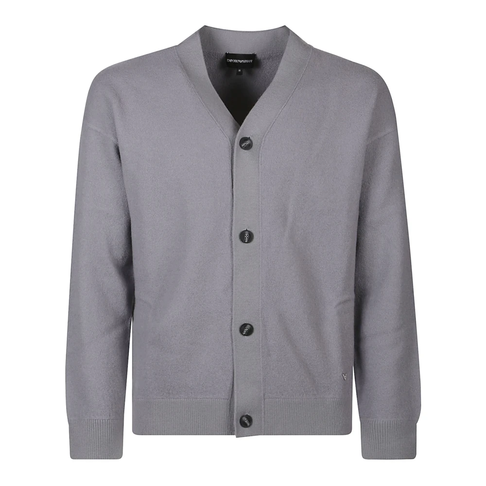 Emporio Armani Stijlvolle Gebreide Cardigan Sweater Gray Heren
