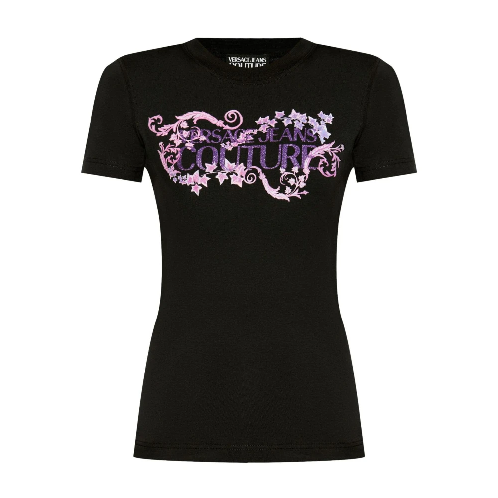 Versace Jeans Couture Zwarte T-shirts & Polo's voor vrouwen Black Dames
