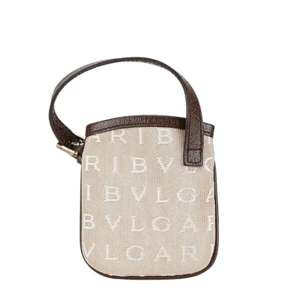 Bvlgari Vintage Pre-owned Canvas handbags Beige Dames