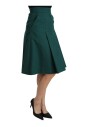 jupe-plissee-vert-a-ligne-a-taille-haute-en-coton