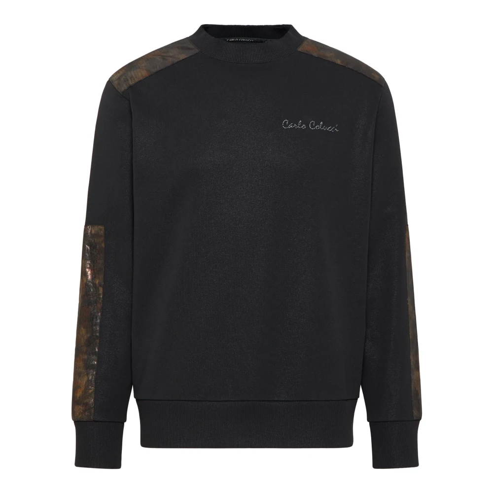 Carlo Colucci Men's Black Dapunt Casual Sweatshirt