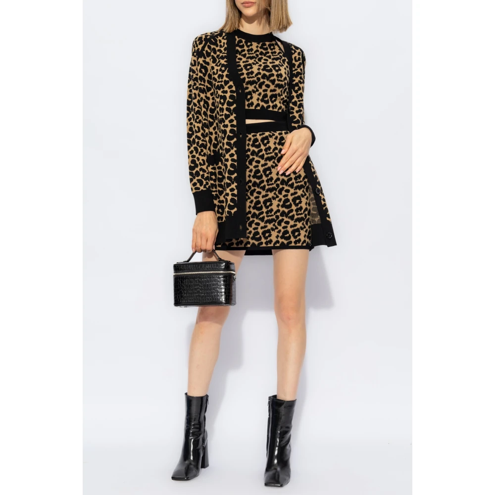 Max Mara Dierenprint rok 'Domizia' Brown Dames